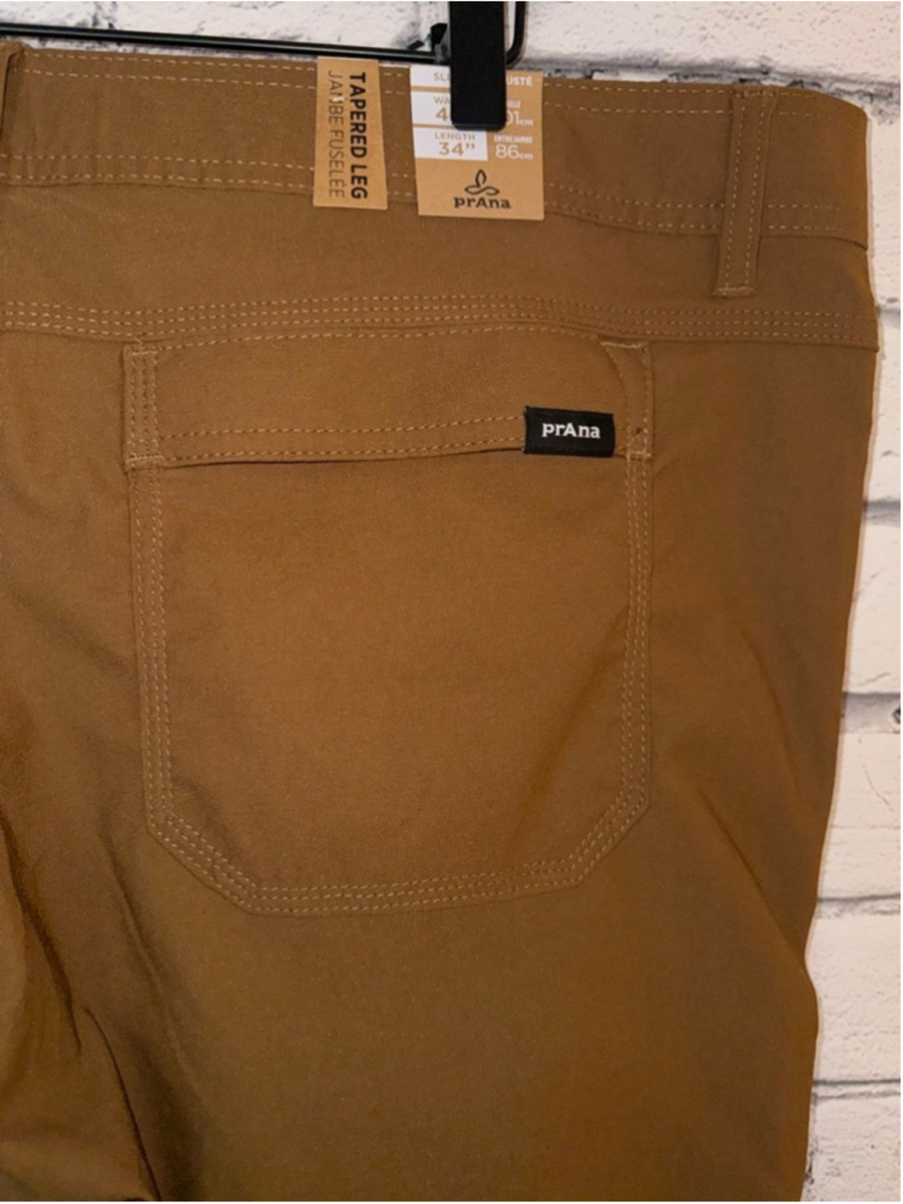 Men's Prana Pants size 40x30 Brown Stretch Zion Slim Cargo Pants Hiking Pants - Picture 14 of 16